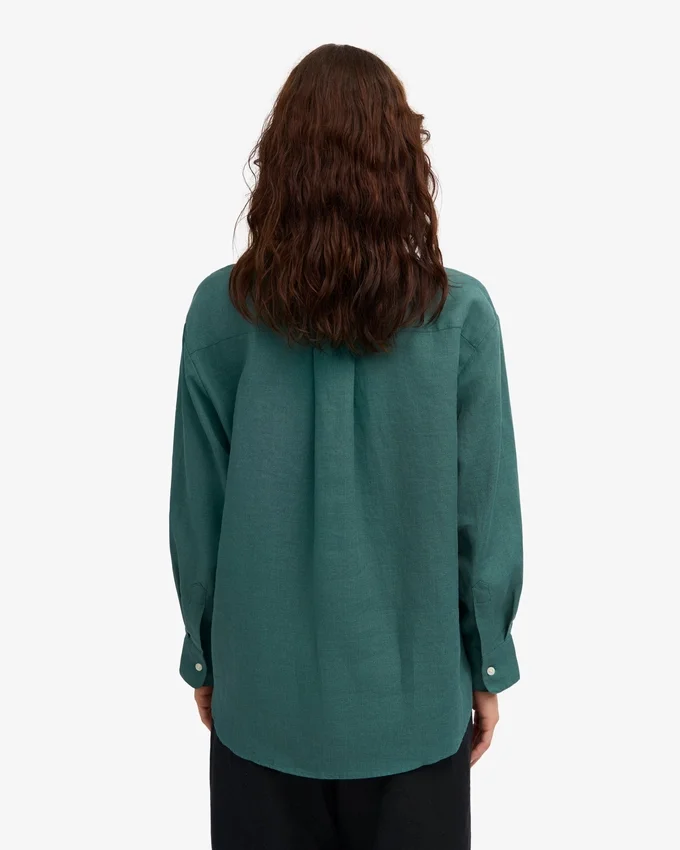 Camisas oversize de lino - Verde océano