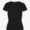 Camiseña orgánica con textura acanalada - Negro intenso