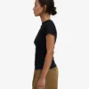 Camiseña orgánica con textura acanalada - Negro intenso