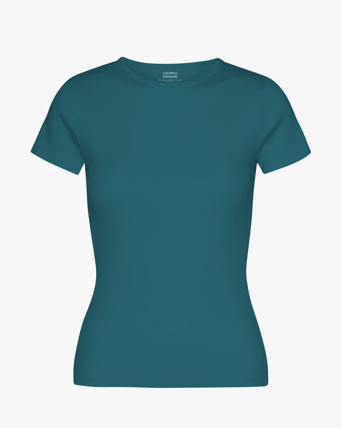 Camiseña orgánica de canalé - Verde océano