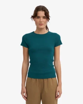 Camiseña orgánica de canalé – Verde océano