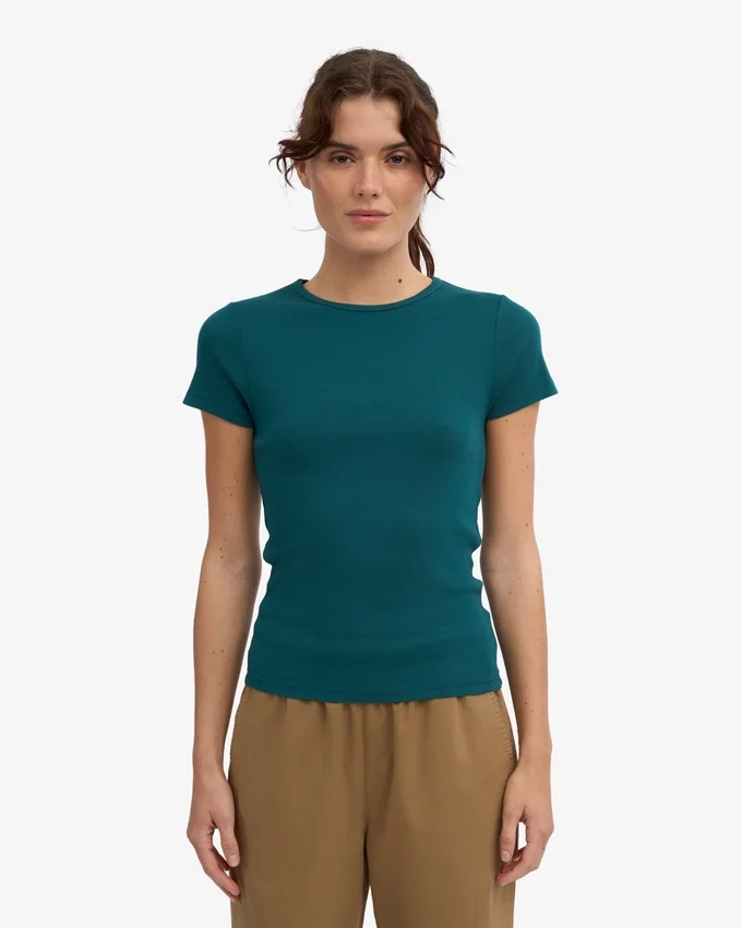 Camiseña orgánica de canalé - Verde océano