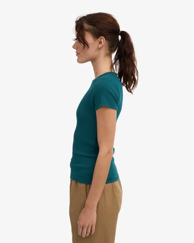 Camiseña orgánica de canalé - Verde océano