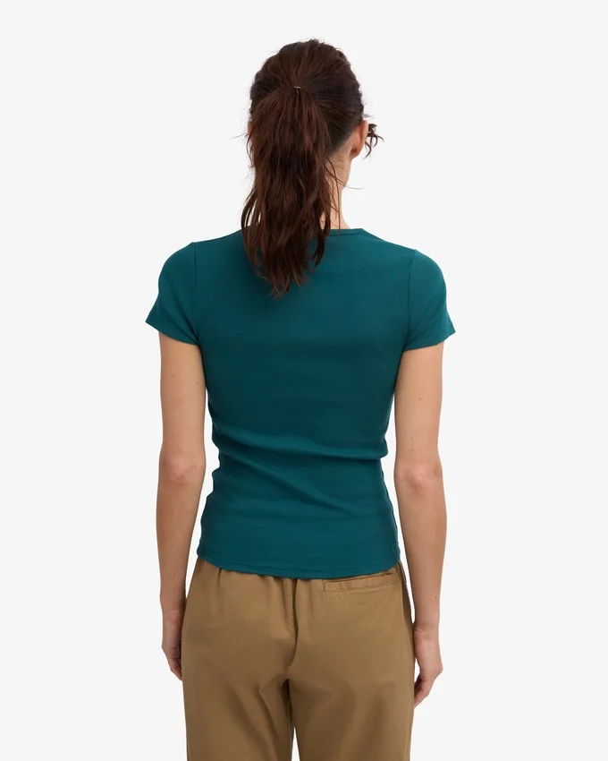 Camiseña orgánica de canalé - Verde océano