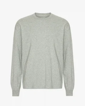 Camiseña orgánica de manga larga oversize - Gris jaspeado