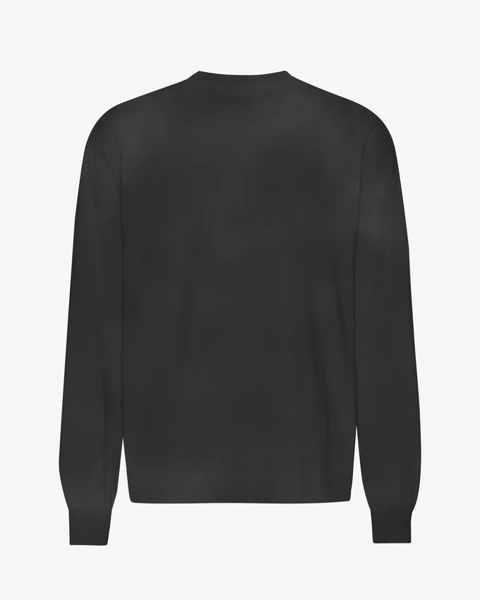 Camiseña orgánica de manga larga oversize - Negro descolorido
