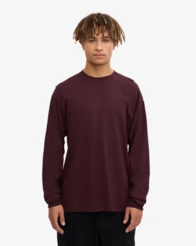 Camiseña orgánica de manga larga oversize – Rojo sangre