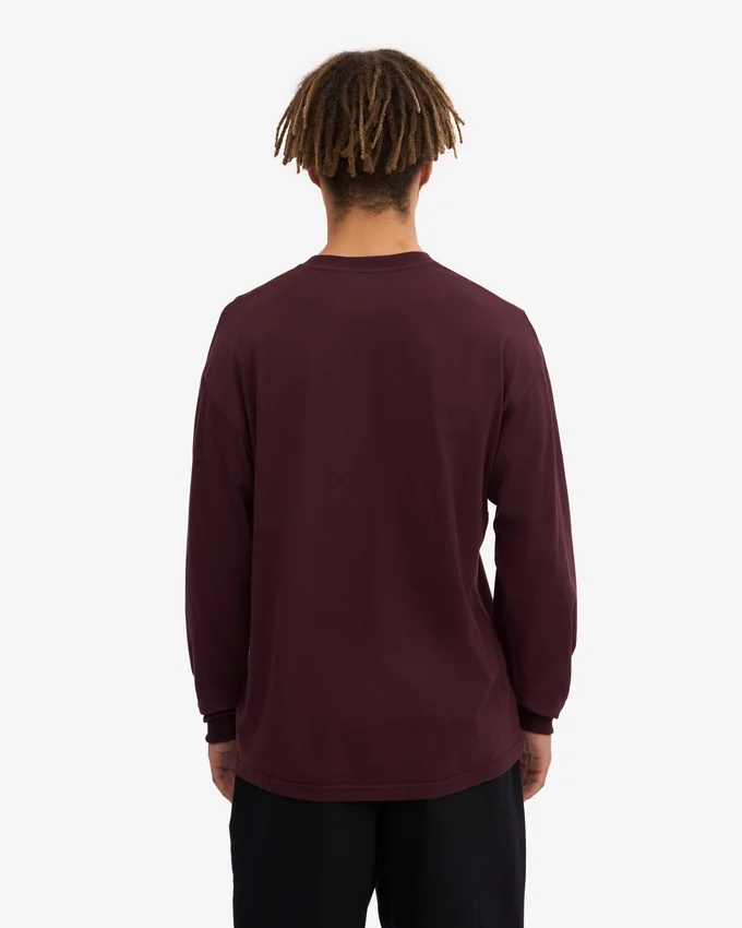 Camiseña orgánica de manga larga oversize - Rojo sangre