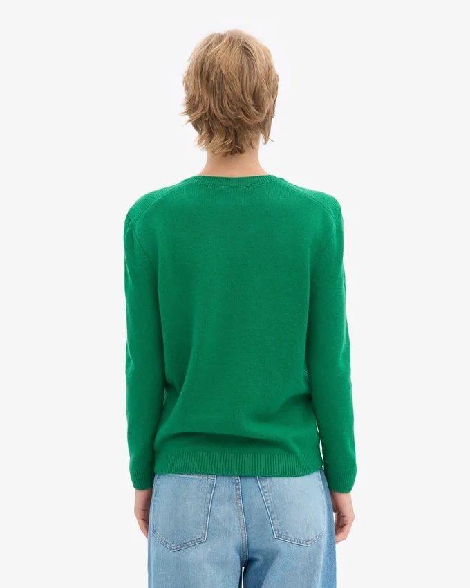 Camiseta clásica de lana merino para mujer - Verde Kelly