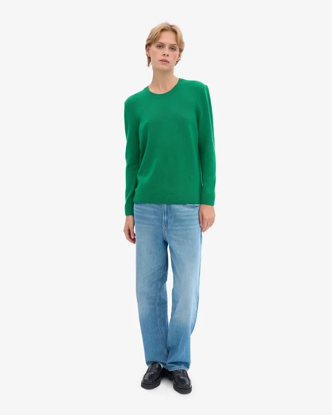 Camiseta clásica de lana merino para mujer - Verde Kelly