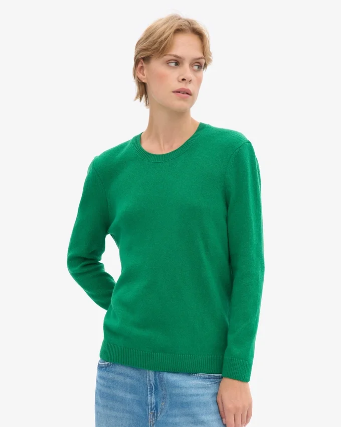 Camiseta clásica de lana merino para mujer - Verde Kelly