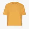 Camiseta corta de corte cuadrado orgánica - Amarillo quemado