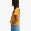 Camiseta corta de corte cuadrado orgánica - Amarillo quemado