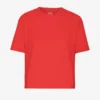 Camiseta corta de corte cuadrado orgánica - Rojo mandarina