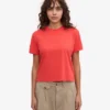 Camiseta corta de corte cuadrado orgánica - Rojo mandarina