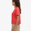 Camiseta corta de corte cuadrado orgánica - Rojo mandarina