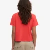 Camiseta corta de corte cuadrado orgánica - Rojo mandarina