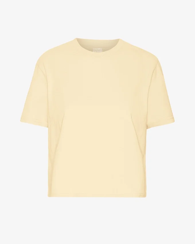 Camiseta corta holgada orgánica - Amarillo suave