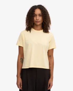 Camiseta corta holgada orgánica – Amarillo suave