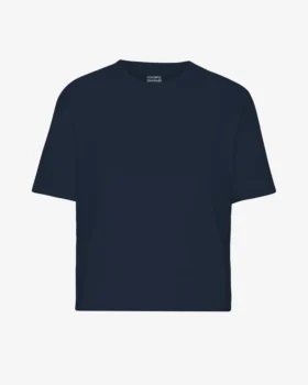 Camiseta corta holgada orgánica - Azul marino
