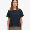Camiseta corta holgada orgánica - Azul marino