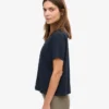 Camiseta corta holgada orgánica - Azul marino