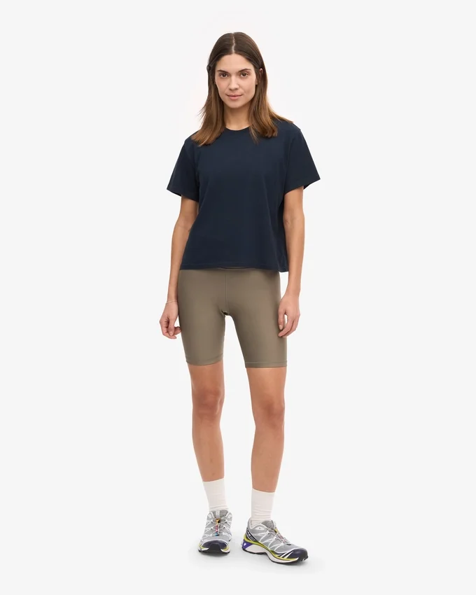 Camiseta corta holgada orgánica - Azul marino