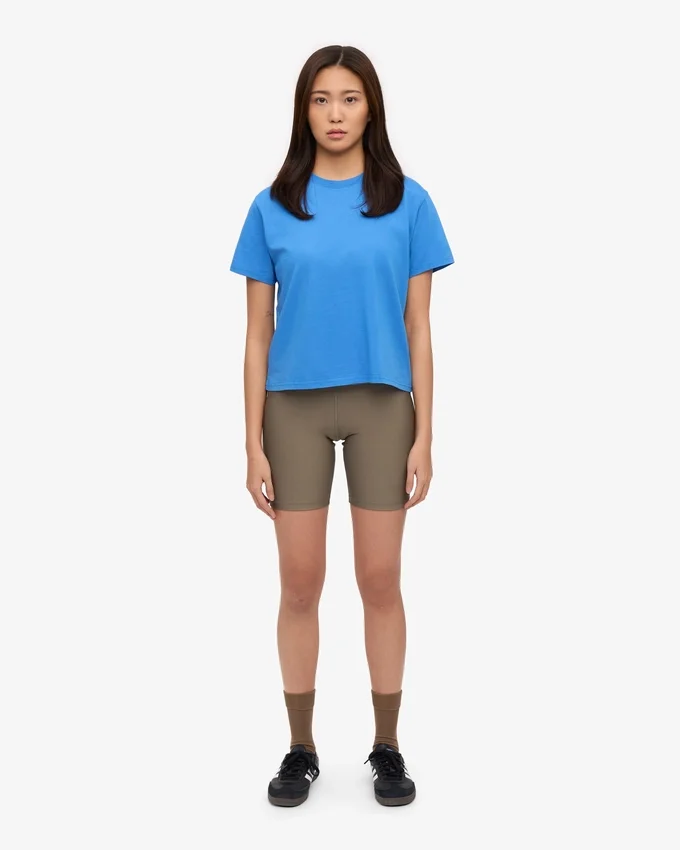 Camiseta corta holgada orgánica - Azul Pacífico