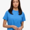Camiseta corta holgada orgánica - Azul Pacífico