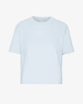 Camiseta corta holgada orgánica - Azul polar
