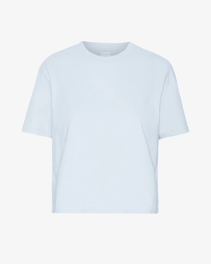 Camiseta corta holgada orgánica - Azul polar