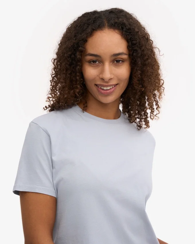 Camiseta corta holgada orgánica - Azul polar