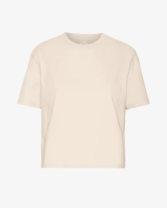 Camiseta corta holgada orgánica - Blanco marfil