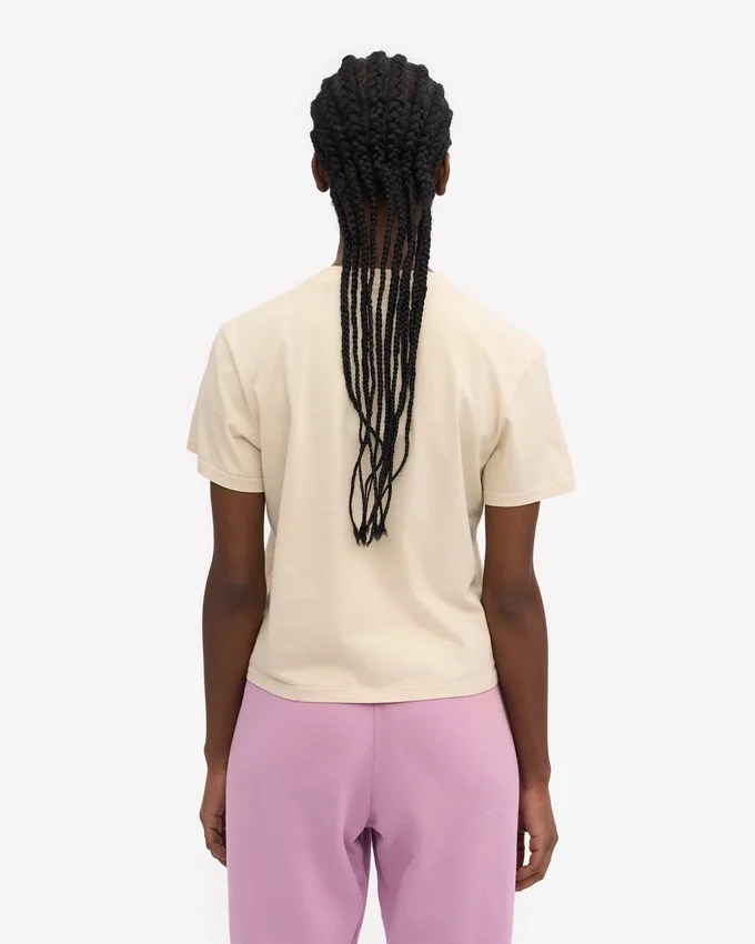 Camiseta corta holgada orgánica - Blanco marfil
