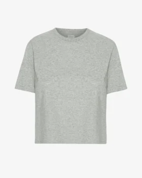 Camiseta corta holgada orgánica - Gris jaspeado