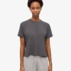 Camiseta corta holgada orgánica - Gris lava