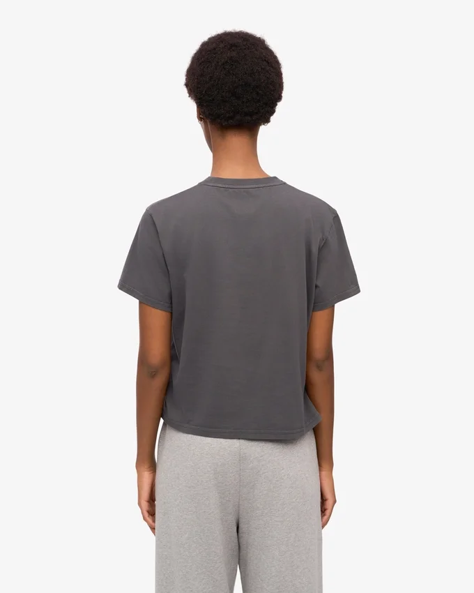 Camiseta corta holgada orgánica - Gris lava