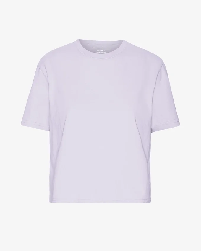 Camiseta corta holgada orgánica - Lavanda suave