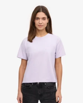 Camiseta corta holgada orgánica – Lavanda suave