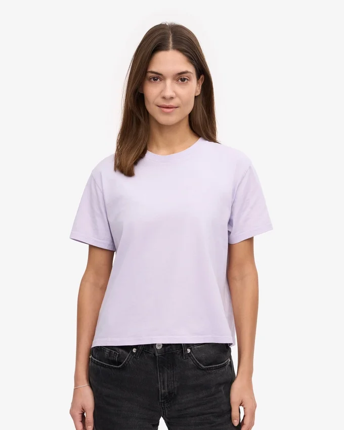 Camiseta corta holgada orgánica - Lavanda suave