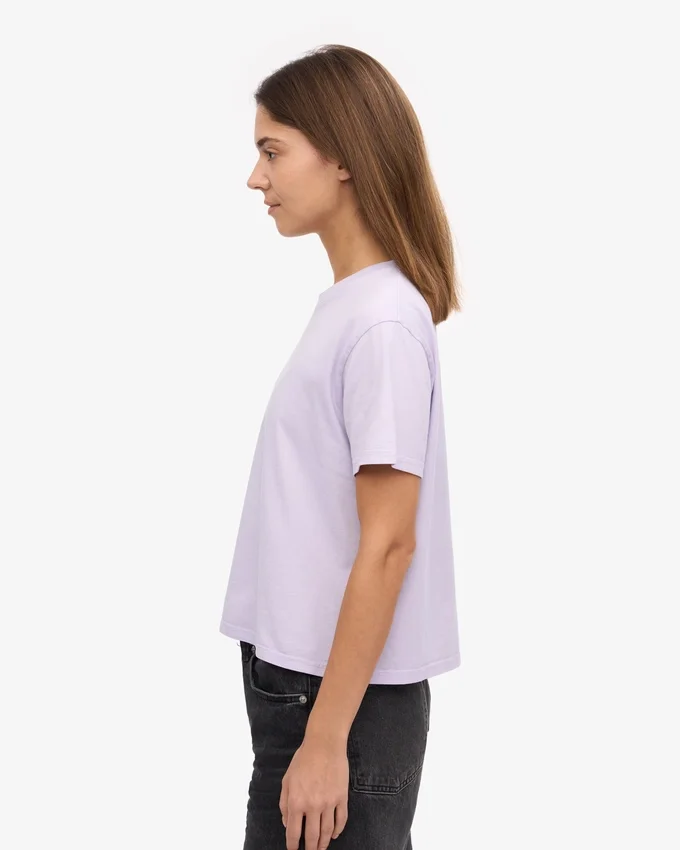 Camiseta corta holgada orgánica - Lavanda suave
