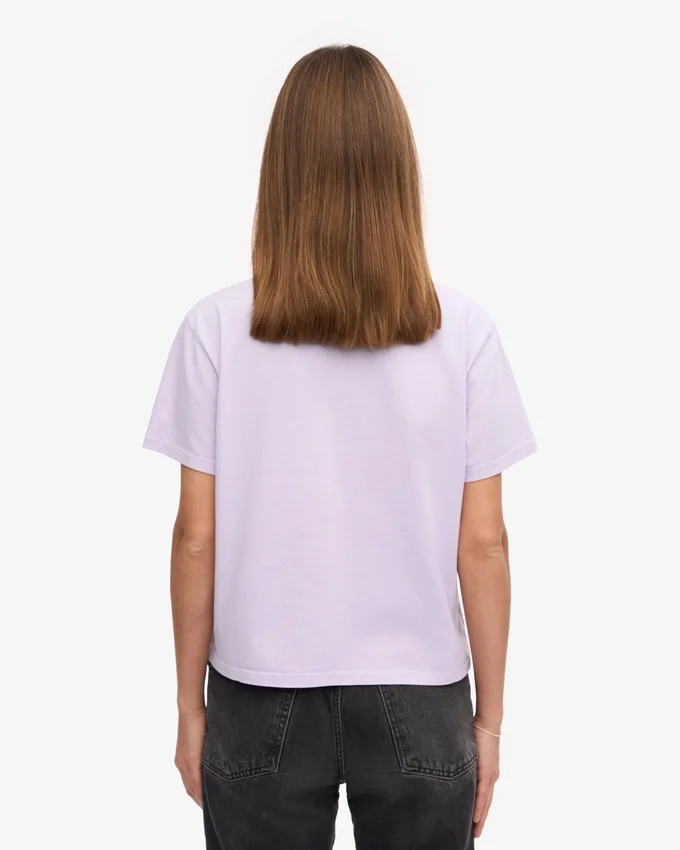 Camiseta corta holgada orgánica - Lavanda suave