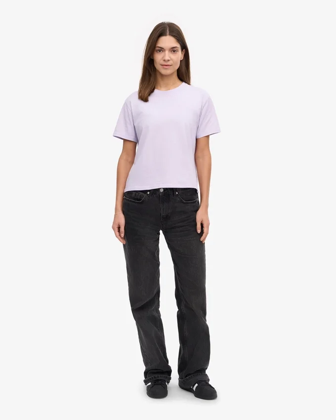 Camiseta corta holgada orgánica - Lavanda suave