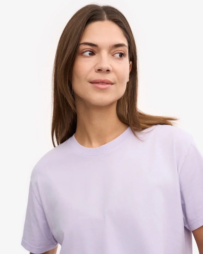 Camiseta corta holgada orgánica - Lavanda suave