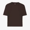 Camiseta corta holgada orgánica - Marrón café