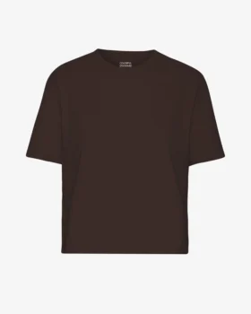 Camiseta corta holgada orgánica - Marrón café
