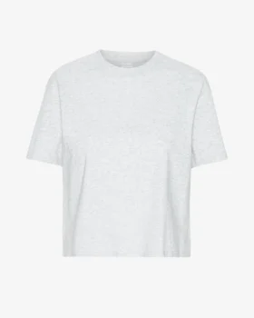 Camiseta corta holgada orgánica - Mezcla de nieve