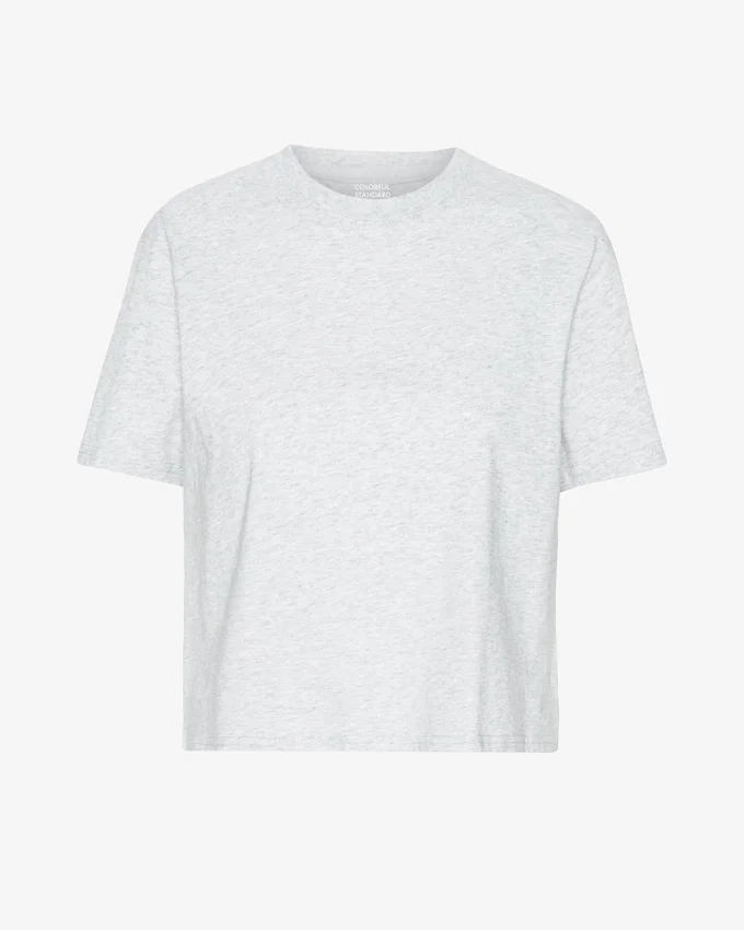 Camiseta corta holgada orgánica - Mezcla de nieve