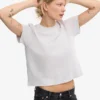 Camiseta corta holgada orgánica - Mezcla de nieve
