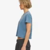 Camiseta corta holgada orgánica - Índigo descolorido